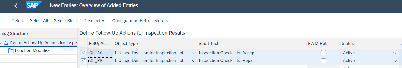 SAP EAM Define follow up actions inspection checklist