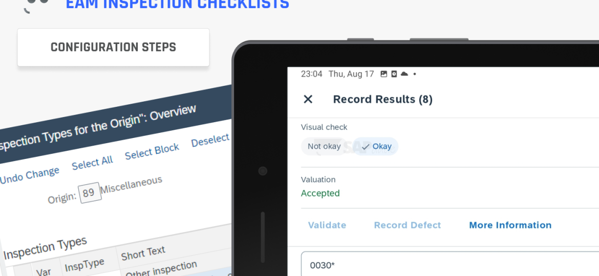 In this blog article you can check how to configure SAP EAM Inspection Checklists in your system